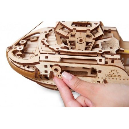 Remorkér - mechanický model pro skládání - dýha - 169 prvků - Remorkér - mechanický model pro skládání - dýha - 169 prvků -