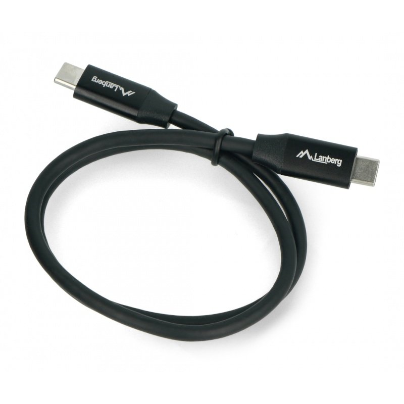 Lanberg USB C - USB C 2.0 černý prémiový kabel QC 4.0 PD 0,5 m