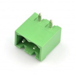 Samčí montážní lišta, 2kolíková, rozteč 5,08 mm, úhlová, vestavěná