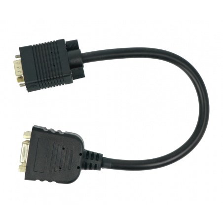 VGA zástrčka - 2 x VGA zásuvka - Lanberg - 200 mm - černá VGA zástrčka - 2 x VGA zásuvka - Lanberg - 200 mm - černá