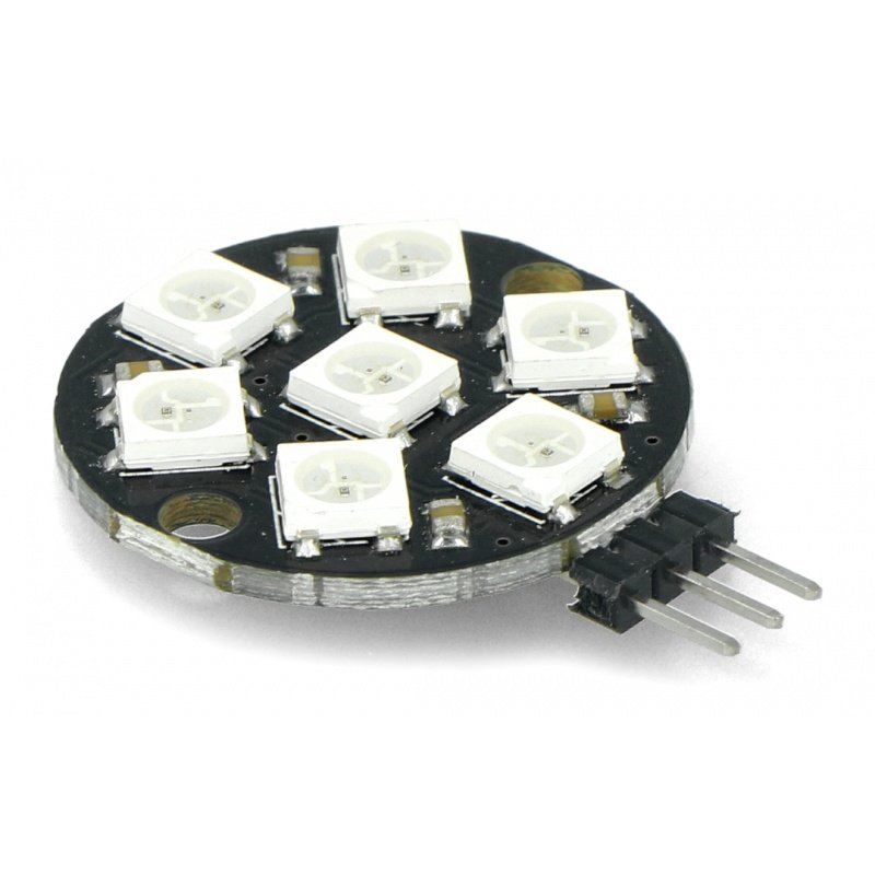 RGB LED kroužek 7 x WS2812 5050 - pájené konektory