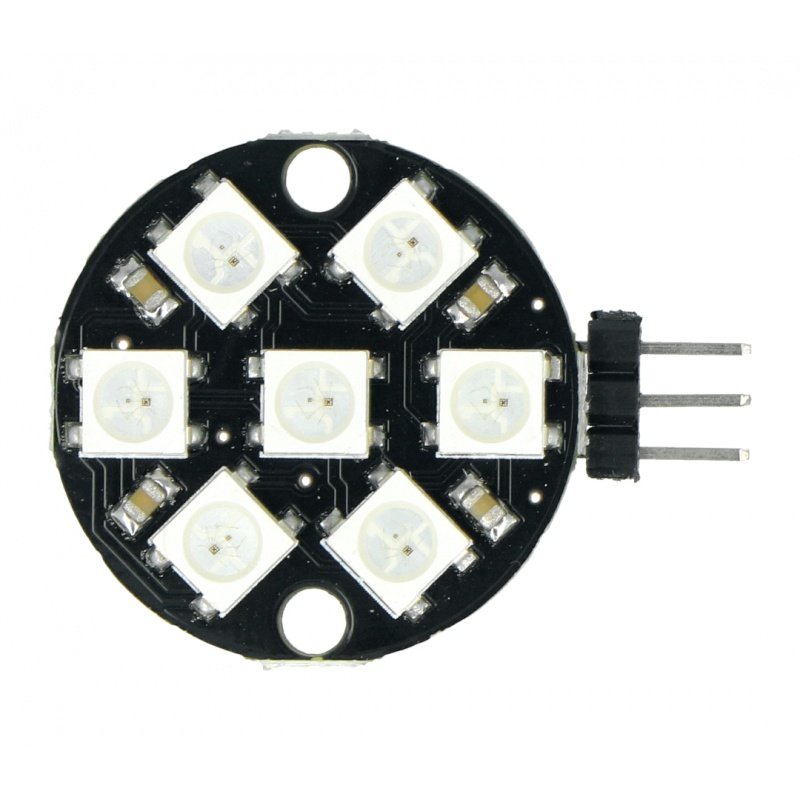 RGB LED kroužek 7 x WS2812 5050 - pájené konektory