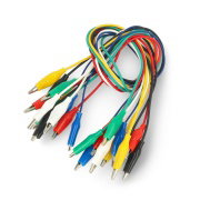 Krokodýlí kabely 22AWG 27mm - 40cm barevné - 12ks