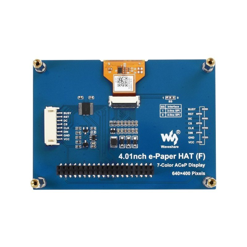 E-paper Hat (F) 4,01 '' 640 × 400px - modul se sedmibarevným
