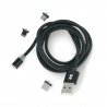 Rebel 3v1 USB typ A magnetický kabel - microUSB, USB typ C - zdjęcie 1