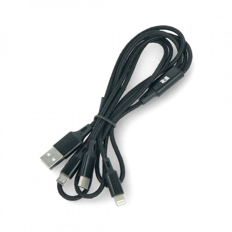 Kabel Rebel 3v1 USB typu A - microUSB, USB typu C, Lightning -