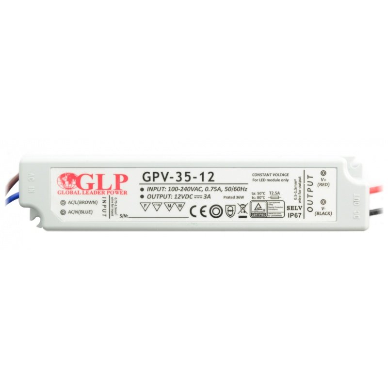 Napájecí zdroj pro LED pásky a LED pásky vodotěsné GPV-35-12 -