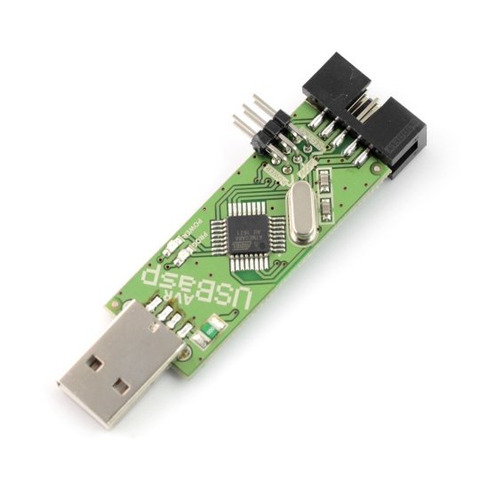 Programátor AVR kompatibilní s páskou USBasp ISP + IDC - zelená