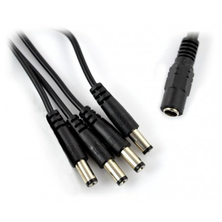 Rozgałęziacz DC 5,5 / 2,1mm - 4 wtyki - 40cm Rozgałęziacz DC 5,5 / 2,1mm - 4 wtyki - 40cm