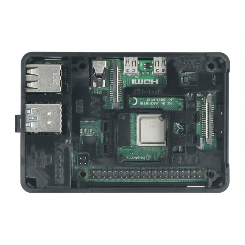 Pouzdro pro Raspberry Pi 4B - černé - MaticBox 4