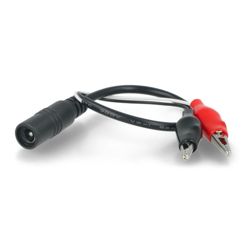 Gniazdo DC 2,1/5,5 mm z krokodylkami - 27mm