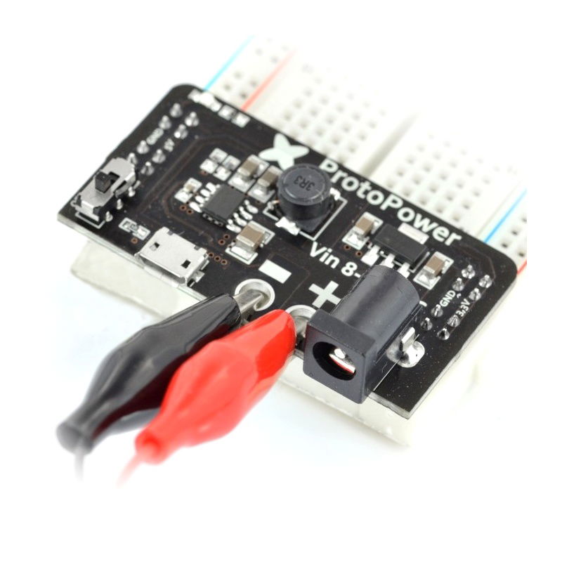 Gniazdo DC 2,1/5,5 mm z krokodylkami - 27mm