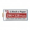 E-inkoust displeje E-Paper 2,9 '' 296x128px - SPI - 3 barvy - - zdjęcie 1