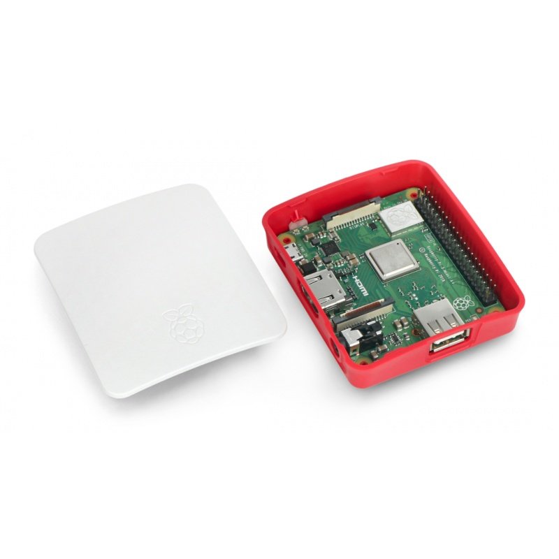 Oficiální pouzdro Raspberry Pi 3 A + - červené a bílé