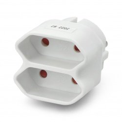 Rozgałęźnik 2 gniazda płaskie AC 230V 2,5A - Vorel 72400 - biały