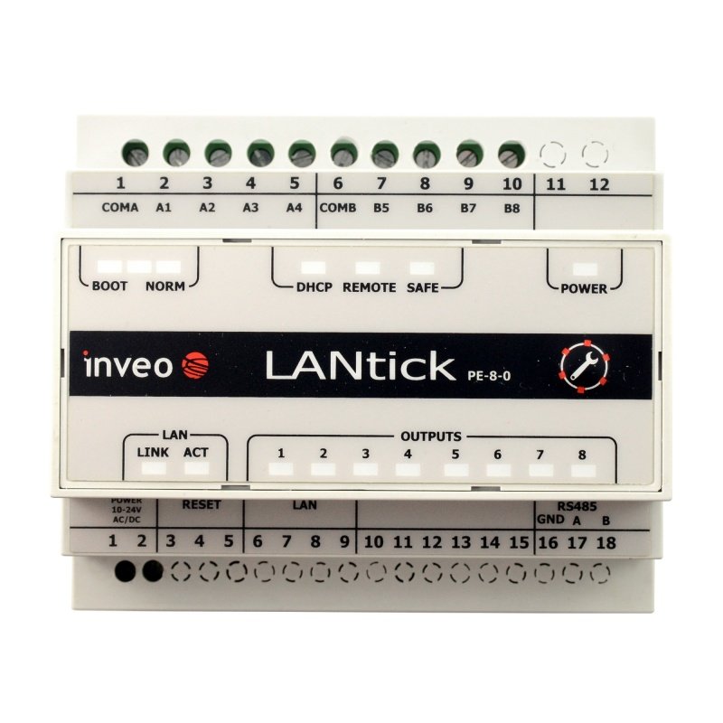 Inveo LanTick Pro PE-8-0 - reléový modul IoT ovládaný přes