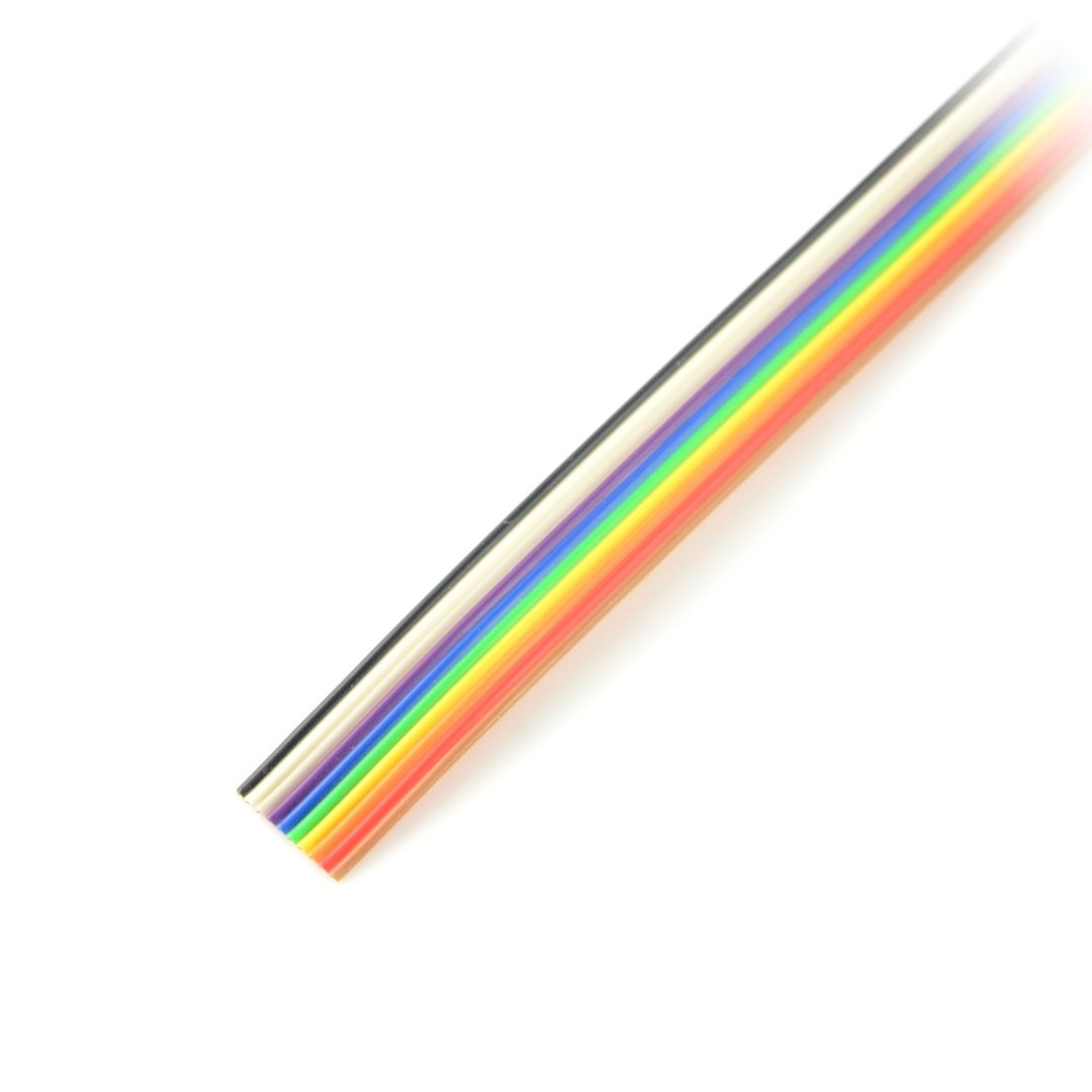 Plochý kabel, 10 barev IDC, rozteč 1,27 mm - role 30,5 m