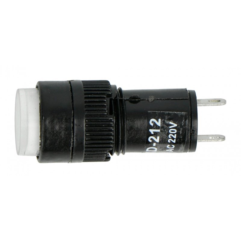 Kontrolka 230V AC - 12mm - bílá