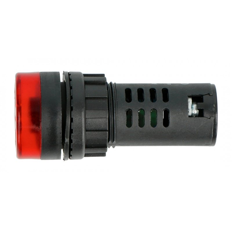 Kontrolka 230V AC - 28mm - červená s bzučákem