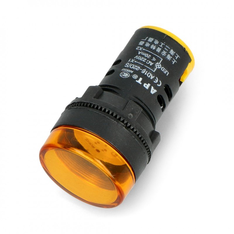 Kontrolka 230V AC - 28mm - žlutá