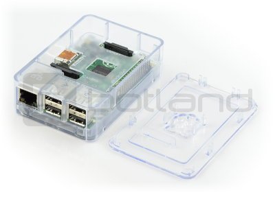 Obudowa Raspberry Pi Model B+ RS - przezroczysta z klapką