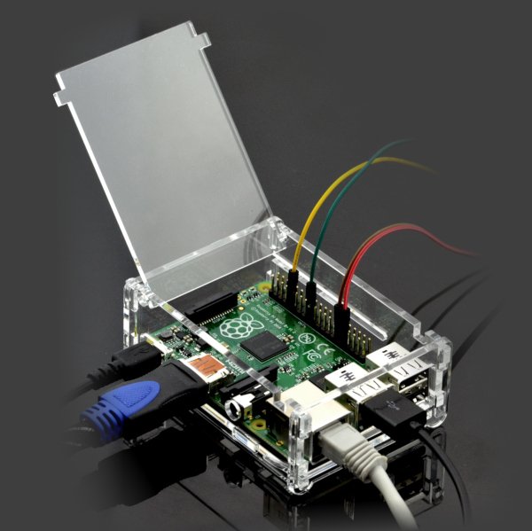 Pouzdro pro Raspberry Pi Model 3B + / 3B / 2B transparentní matné s krytem