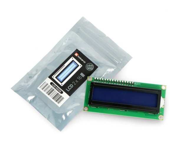 LCD displej 2x16 znaků modrý s konektory