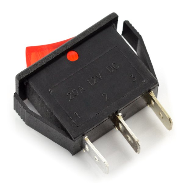 Vypínač MK111 12V / 20A - červený