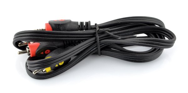 2,5 mm 4pólový kabel Jack - 3 x RCA - 1,5 m
