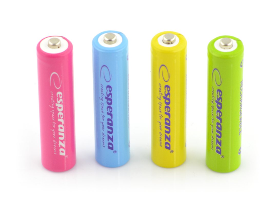 Esperanza EZA107 R3 AAA Ni-MH 1000mAh baterie barevné - 4ks