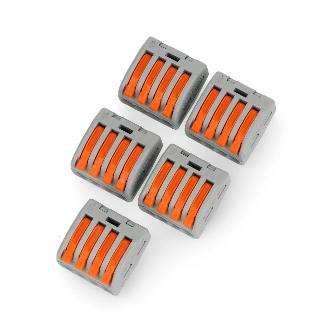 4pinová elektrická kostka 32A / 400V - oranžová - 5 kusů