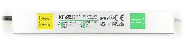 Napájecí zdroj W-36W-12V pro LED pásky a pásky vodotěsné IP67 - 12V / 3A / 36W