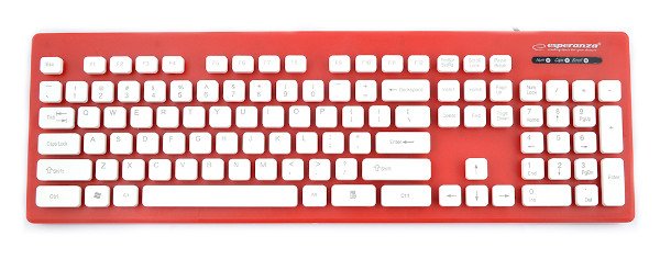Singapurská vodotěsná klávesnice USB Esperanza EK130R - červená
