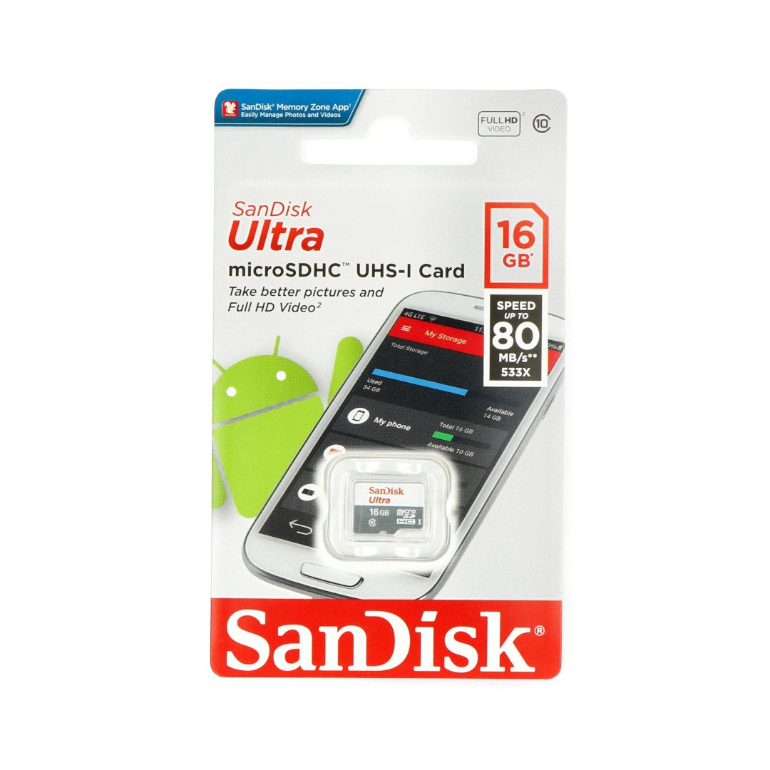Paměťová karta SanDisk Ultra 533x microSD 16 GB 80 MB / s UHS-I třída 10