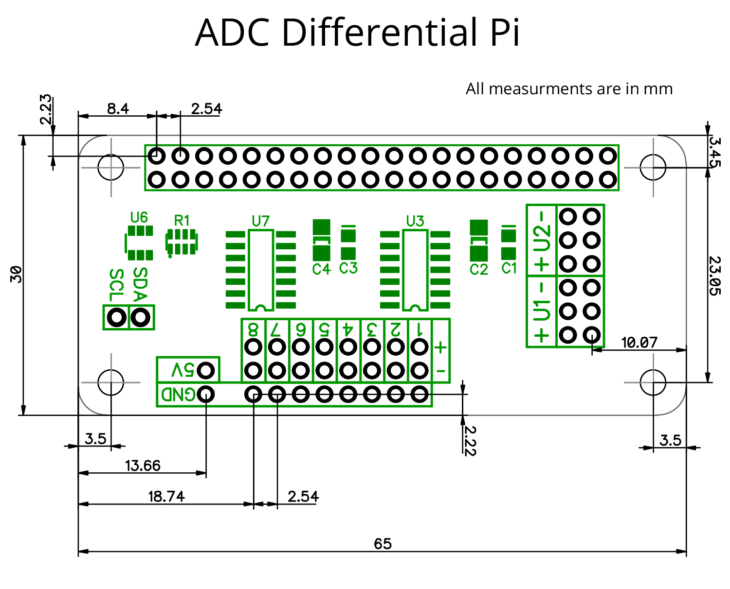 ADC Diferenciální Pi