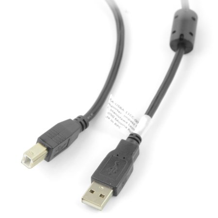 Kabel USB A - B Lanberg - s feritovým filtrem - černý - 1,8 m