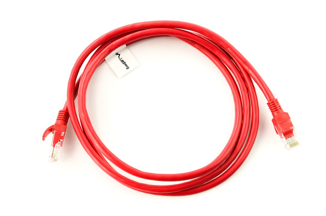 Červený síťový kabel Lanberg UTP 6