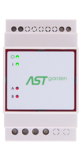 ASTgarden - ovladač zahradního osvětlení na DIN lištu IP65
