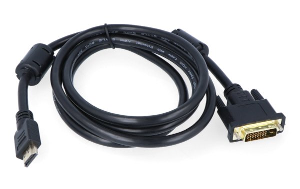 Černý kabel DVI - HDMI 1,8 m