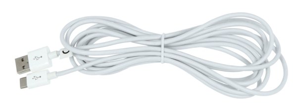 Tracer USB A 2.0 - USB C bílý kabel - 3m