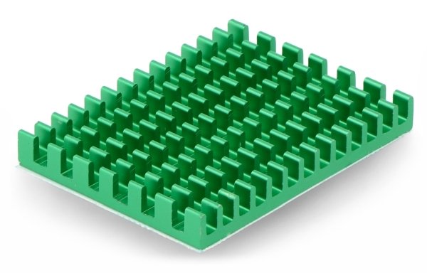 Chladič 40x30x5mm pro Raspberry Pi 4 s tepelně vodivou páskou - zelený