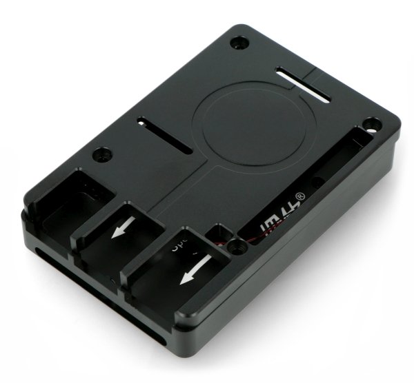 Pouzdro Raspberry Pi model 4B s ventilátorem - hliník - LT-4BA05 - černé