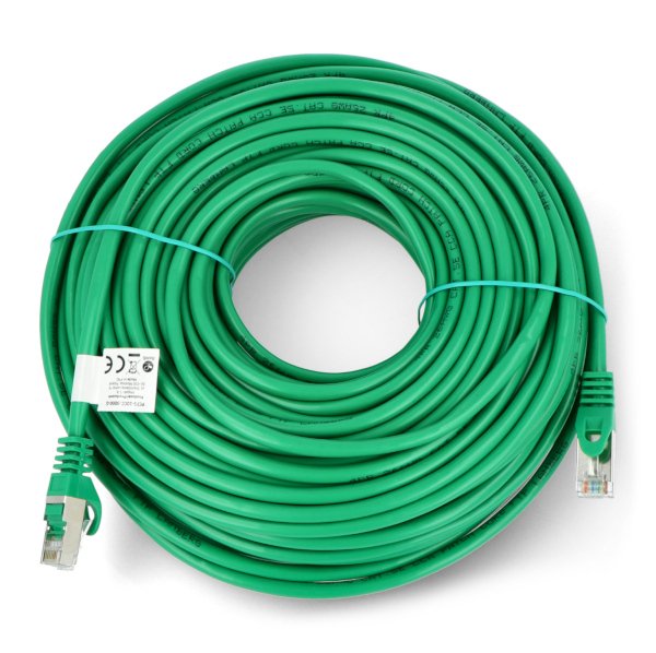 Lanberg Ethernet Patchcord FTP 5e 30m Fluke Passed - zelený