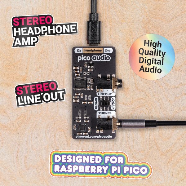Pico Audio Pack. Raspberry Pi Pico není součástí dodávky.