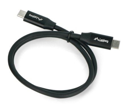 Lanberg USB C - USB C 2.0 černý prémiový kabel QC 4.0 PD o délce 0,5 m.