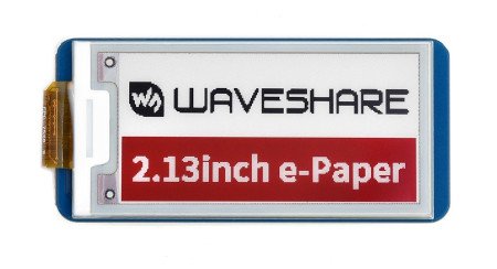 Displej s elektronickým papírem vyrobený technologií e-Ink od společnosti Waveshare.