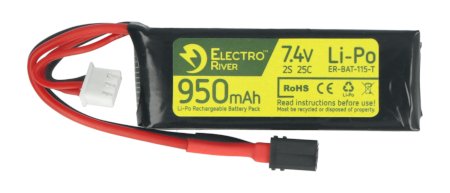 Baterie Li-Pol Electro River 950 mAh 25C 2S 7,4 V - T-DEAN