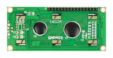 LCD displej 2x16 znaků zelený s konektory - justPi