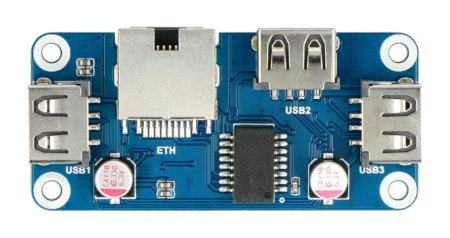 HUB Ethernet / USB - 3xUSB 1xRJ45 Ethernet - překrytí pro Raspberry Pi - Waveshare 20416