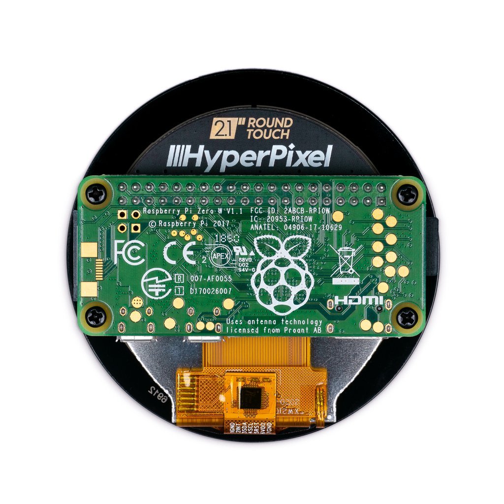 IPS kapacitní dotykový displej LCD 2,1 '' 480x480px DPI GPIO - HyperPixel Round pro Raspberry Pi